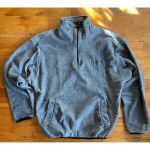 Vintage Chaps Ralph Lauren 1/4 Zip Fleece Sweater Men Large Gray Pullover